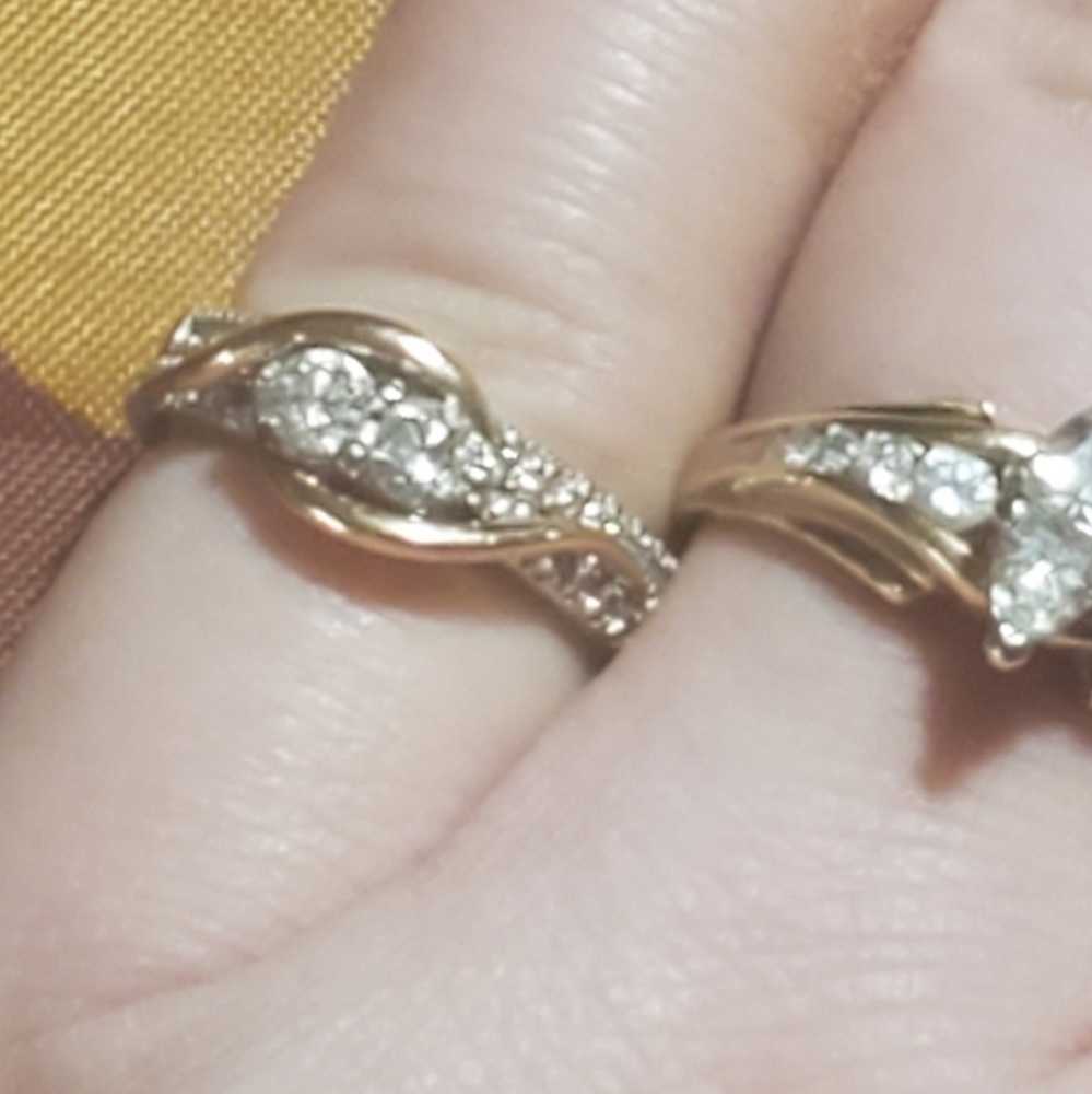 EVER US 14KT Wedding Set two-tone ring genuine diamonds - Picture 3 of 9